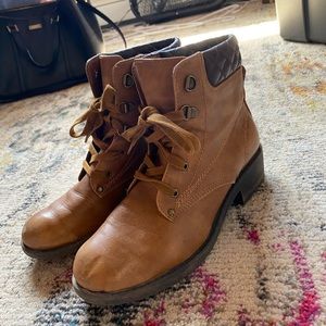Tan leather boots